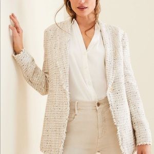 Ann Taylor Fringe Tweed Blazer